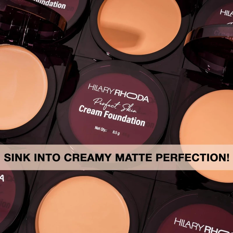 Hilary Rhoda Perfect Skin Cream Foundation | Buildable Coverage & Lightweight | Waterproof & Matte Finish | Blendable Foundation - 8.5g (Ivory - Shade 01) thumbnail 3